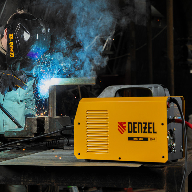 Аппарат инвертор. полуавтомат. cварки IMIG-200, 200 А, ПВ 60%, катушка 5 кг Denzel в Казани Аппарат инвертор. полуавтомат. cварки IMIG-200, 200 А, ПВ 60%, катушка 5 кг Denzel в Казани