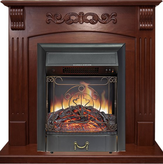 Каминокомплект Sorrento угловой - Орех с очагом Majestic FX Black в Казани