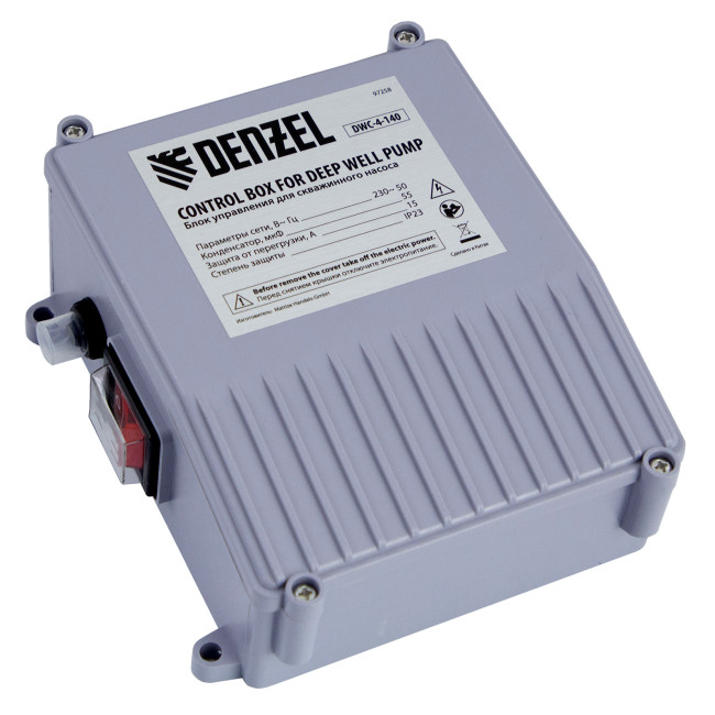 Скважинный насос DWC-4-140, центробежный, диаметр 4", 2000 Вт, 6000 л/ч, напор 140 м Denzel в Казани