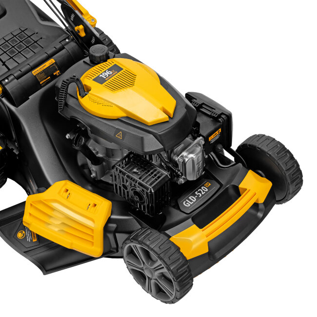 Газонокосилка бензиновая GLD-520SP, 196 куб.см, ширина 52 см, привод, 7 уровней,травосборник 60 л Denzel в Казани