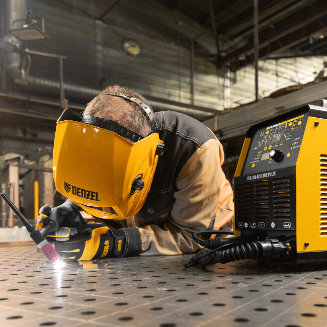 Аппарат инвертор. аргонодуговой сварки ITIG-200 ACDC Mix Pulse, 200 А, ПВ 60% Denzel в Казани