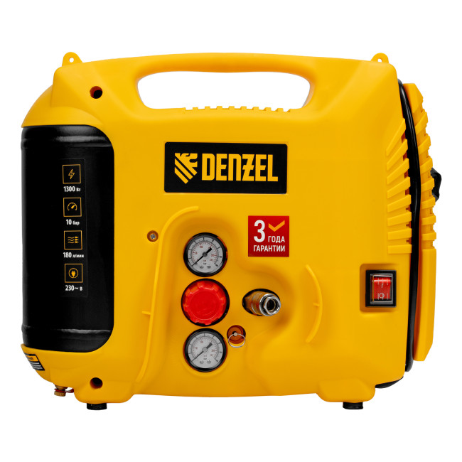 Компрессор воздушный DL1300, 10 бар, 1,3 кВт 180 л/мин 5 л, с набором аксессуаров Denzel в Казани Компрессор воздушный DL1300, 10 бар, 1,3 кВт 180 л/мин 5 л, с набором аксессуаров Denzel в Казани