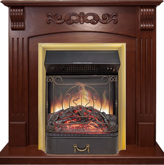 Каминокомплект Sorrento угловой - Орех с очагом Majestic FX M Brass в Казани