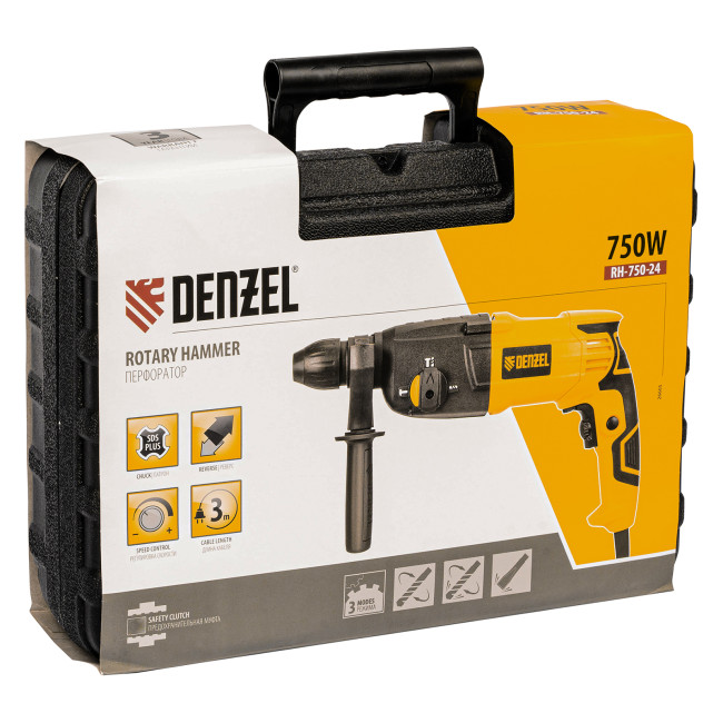 Перфоратор электрический RH-750-24, SDS-plus, 750 Вт, 2.5 Дж, 3 режима Denzel в Казани Перфоратор электрический RH-750-24, SDS-plus, 750 Вт, 2.5 Дж, 3 режима Denzel в Казани