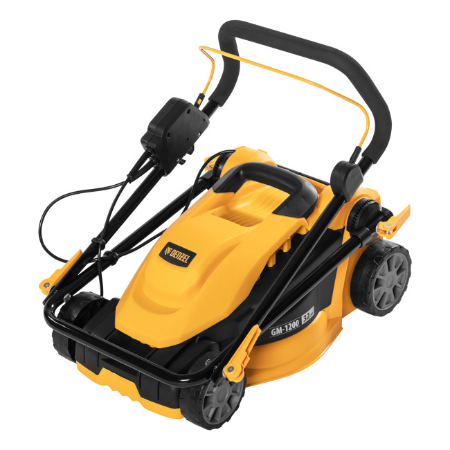 Газонокосилка электрическая GM-1200, 1200 Вт, ширина 32 см, 3 уровня, травосборник 25 л. Denzel в Казани