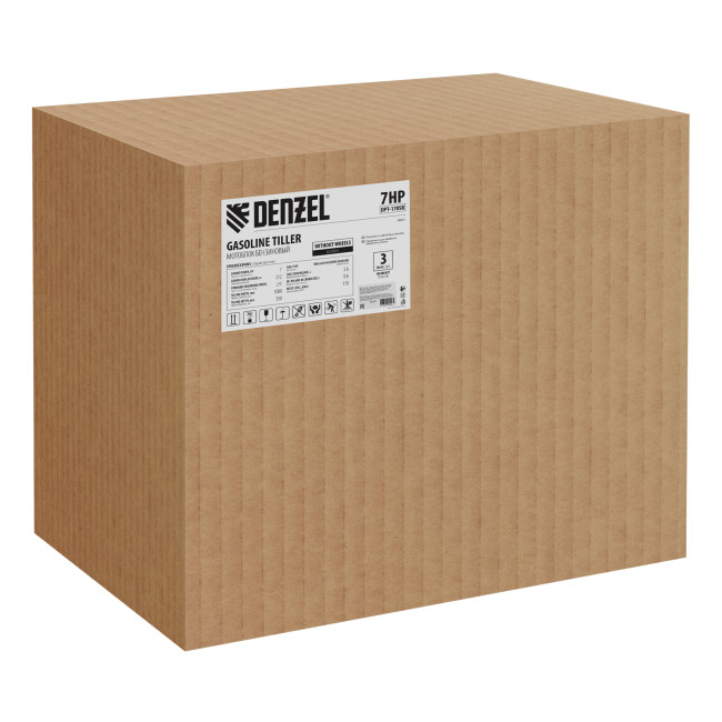 Мотоблок DPT-170SB, 7 л.с., ремен.сцеп, фрез 3х4, ШОМ, без колес, передачи 2В/1Н Denzel в Казани Мотоблок DPT-170SB, 7 л.с., ремен.сцеп, фрез 3х4, ШОМ, без колес, передачи 2В/1Н Denzel в Казани