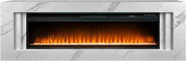 Каминокомплект Line 60 SFT White Marble - Белый мрамор с очагом Vision 60 LED в Казани