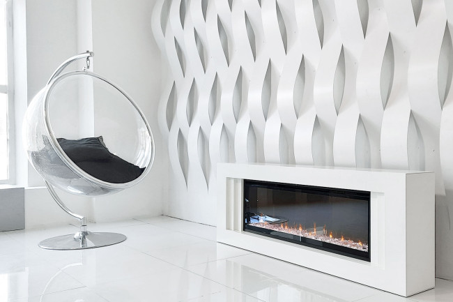 Каминокомплект Line - Белый с очагом Ignite XLF50 в Казани