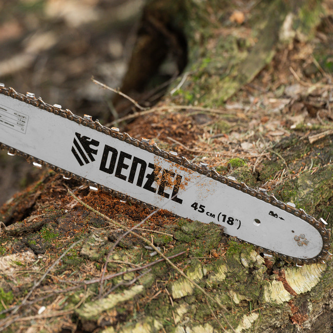 Пила цепная бензиновая DS-5218, шина 45 см, 52 см3, 3 л.с, шаг 0,325, паз 1,5 мм, 72 звена Denzel в Казани