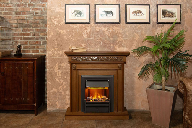 Каминокомплект Valletta - Орех с очагом Cavendish в Казани