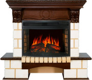 Каминокомплект Pierre Luxe угловой - Шампань / Темный дуб с очагом Dioramic 25 LED FX