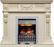 Каминокомплект Corsica - Слоновая кость с патиной (Ширина 1100) с очагом Danville Chrome FB2