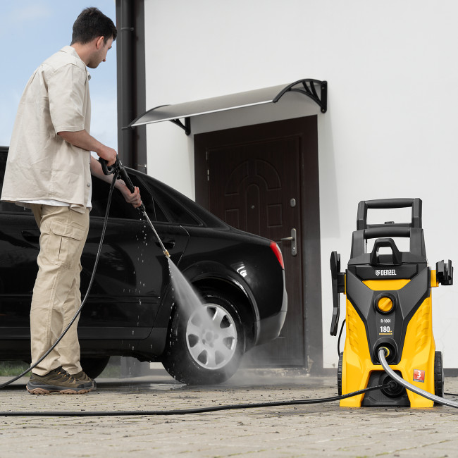 Моечная машина высокого давления R-180i, 2400 Вт, 180 бар, 7.5 л/мин, асинхронный двигатель Denzel в Казани Моечная машина высокого давления R-180i, 2400 Вт, 180 бар, 7.5 л/мин, асинхронный двигатель Denzel в Казани