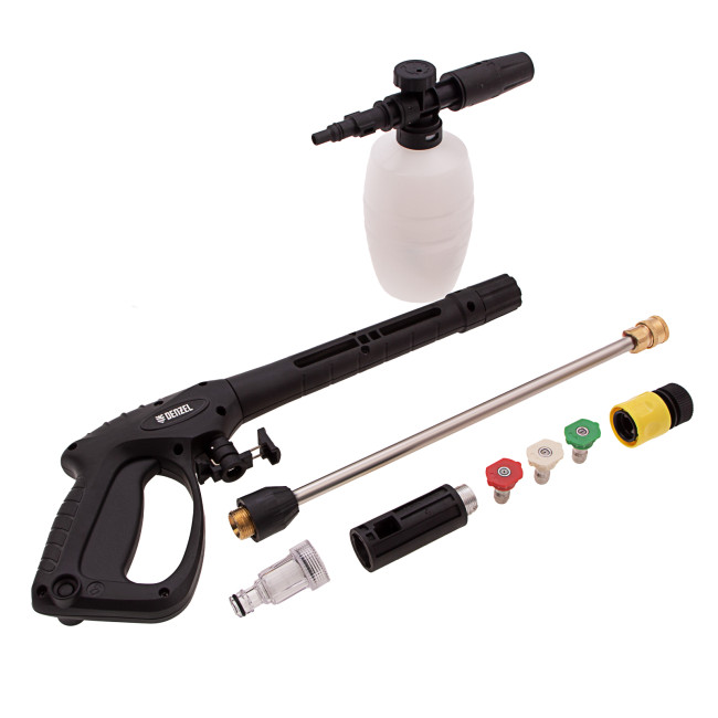 Моечная машина высокого давления R-210iD, 2600 Вт, 210 бар, 8.0 л/мин, асинхронный двигатель, барабан Denzel в Казани