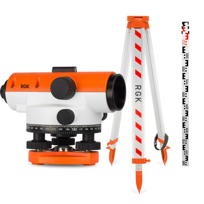 Комплект оптический нивелир RGK C-20 + штатив S6-N + рейка AMO S3 в Казани