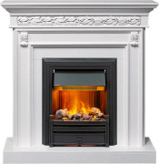 Каминокомплект Valletta - Белый (Ширина 1040 мм) с очагом Brookline Black