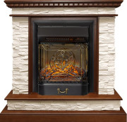 Каминокомплект Calgary - Дуб / Сланец бежевый с очагом Majestic FX M Black RC