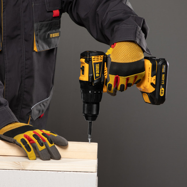 Дрель-шуруповерт аккумуляторная, бесщет. BLDL-IB-18-02, Li-Ion, 18 В, 2 акк. Denzel в Казани