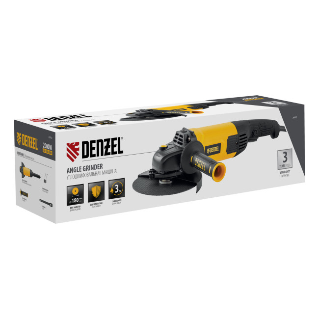 Машина шлифовальная угловая AG180-2000, 2000 Вт, 180 мм, 8500 об/мин Denzel в Казани Машина шлифовальная угловая AG180-2000, 2000 Вт, 180 мм, 8500 об/мин Denzel в Казани