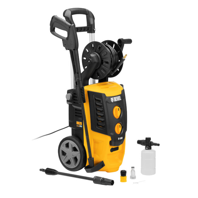 Моечная машина высокого давления R-180D, 2200 Вт, 180 бар, 380 л/ч, с барабаном Denzel в Казани
