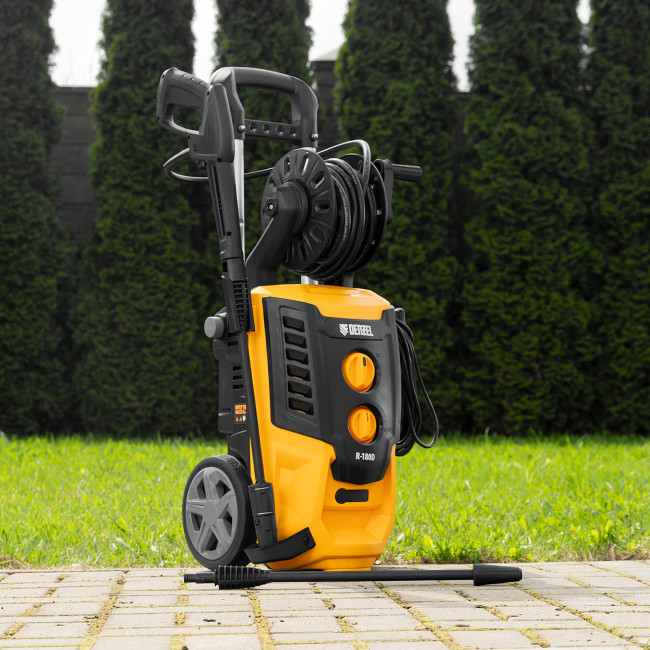 Моечная машина высокого давления R-180D, 2200 Вт, 180 бар, 380 л/ч, с барабаном Denzel в Казани