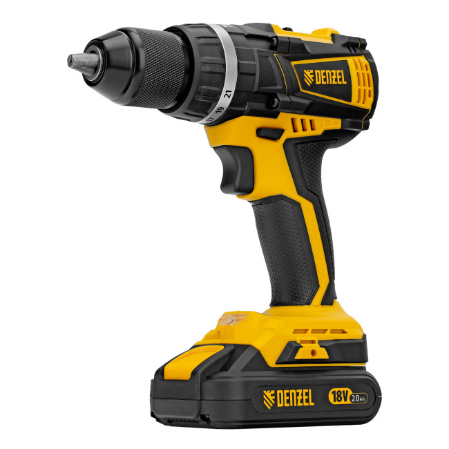 Дрель-шуруповерт аккумуляторная ударная бесщет CIDB-IB-18-02, Li-Ion, 18 В, 2 акк. Denzel в Казани
