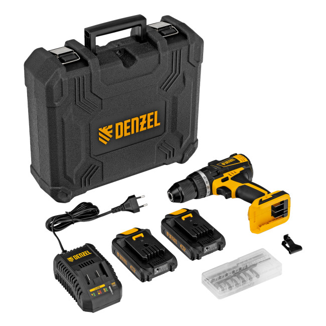 Дрель-шуруповерт аккумуляторная ударная бесщет CIDB-IB-18-02, Li-Ion, 18 В, 2 акк. Denzel в Казани