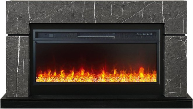 Каминокомплект Lindos 42 SFT - Серый мрамор (Ширина 1470мм) с очагом Vision 42 LED в Казани