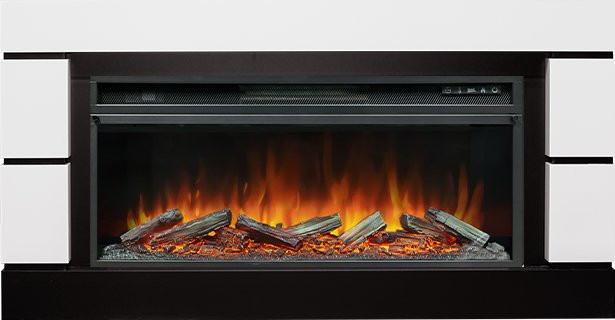 Каминокомплект Modern 42 SFT - Белый с черным с очагом Vision 42 LOG LED в Казани