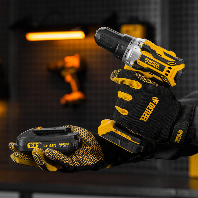 Дрель-шуруповерт аккумуляторная, бесщет. BLDL-18-0 Li-Ion, 18 В Denzel в Казани Дрель-шуруповерт аккумуляторная, бесщет. BLDL-18-0 Li-Ion, 18 В Denzel в Казани