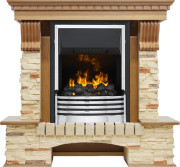 Каминокомплект Pierre Luxe - Дуб / Сланец с очагом Flagstaff