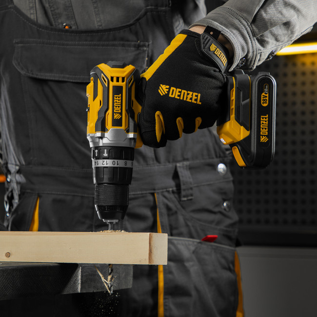 Дрель-шуруповерт аккумуляторная ударная бесщет CIDB-18-02, Li-Ion, 18 В Denzel в Казани Дрель-шуруповерт аккумуляторная ударная бесщет CIDB-18-02, Li-Ion, 18 В Denzel в Казани