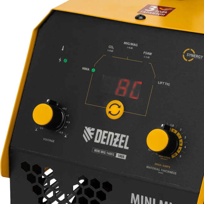 Аппарат инвертор. полуавтомат. сварки Mini MIG-140FG, 140 А, ПВ 60% Denzel в Казани
