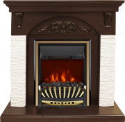 Каминокомплект Bern Сланец мелкий белый / Темный дуб с очагом Aspen Gold Каминокомплект Bern Сланец мелкий белый / Темный дуб с очагом Aspen Gold