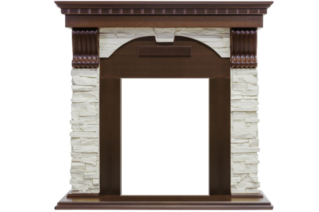 Каминокомплект Dublin угловой - Темный дуб / Сланец белый с очагом Aspen Gold в Казани Каминокомплект Dublin угловой - Темный дуб / Сланец белый с очагом Aspen Gold в Казани