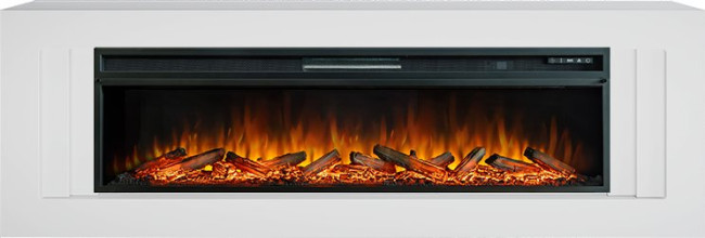 Каминокомплект Line 60 SFT - Белый с очагом Vision 60 LOG LED в Казани