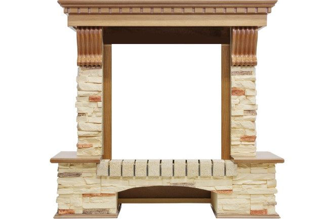 Каминокомплект Pierre Luxe - Дуб / Сланец с очагом Fobos FX Black в Казани Каминокомплект Pierre Luxe - Дуб / Сланец с очагом Fobos FX Black в Казани