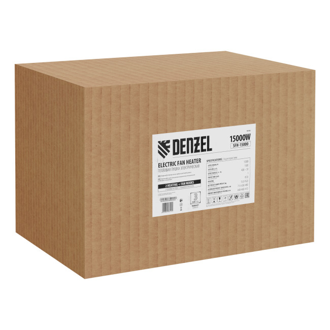 Тепловая пушка SFH-15000, 400 В, 1600 м3/ч, вентилятор 3 режима, 9000/15000 Вт Denzel в Казани