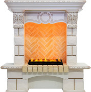 Каминокомплект Pierre Luxe - Слоновая кость / Шампань (Высота 975мм) с очагом Cassette 400 LNH-INT PS (без дров)