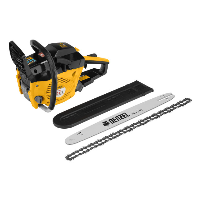 Пила цепная бензиновая DGS-5218, шина 45 см, 52 см3, 3.5 л.с, шаг 0.325, паз 1.5 мм, 72 звена Denzel в Казани