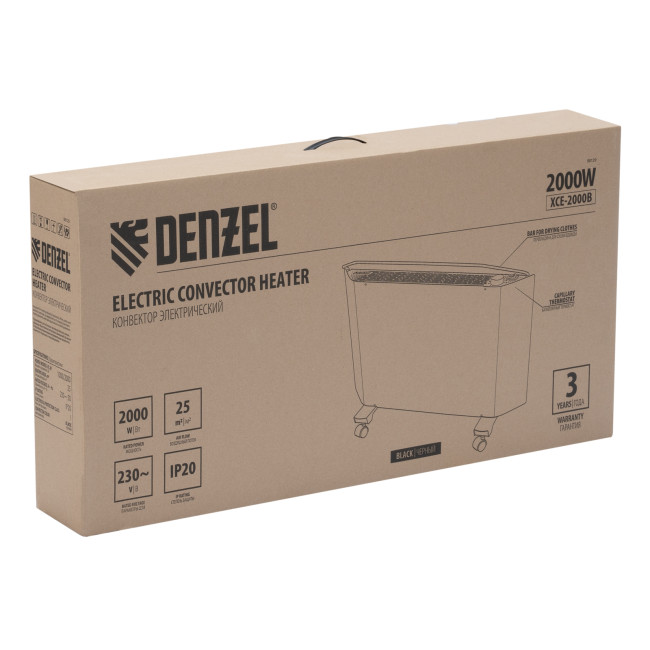 Конвектор электрический XCE-2000 B, 230 В, 2000 Вт, X-образный нагреватель Denzel в Казани Конвектор электрический XCE-2000 B, 230 В, 2000 Вт, X-образный нагреватель Denzel в Казани