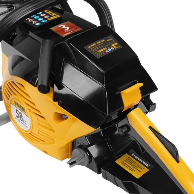 Пила цепная бензиновая DGS-5820, шина 50 см, 58 см3, 4.1 л.с, шаг 0.325, паз 1.5 мм, 76 звеньев Denzel в Казани