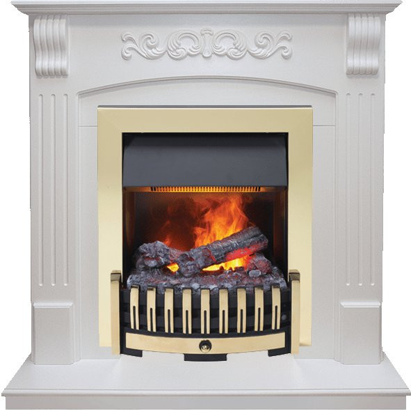 Каминокомплект Sorrento - Белый дуб с очагом Danville Brass FB2 в Казани