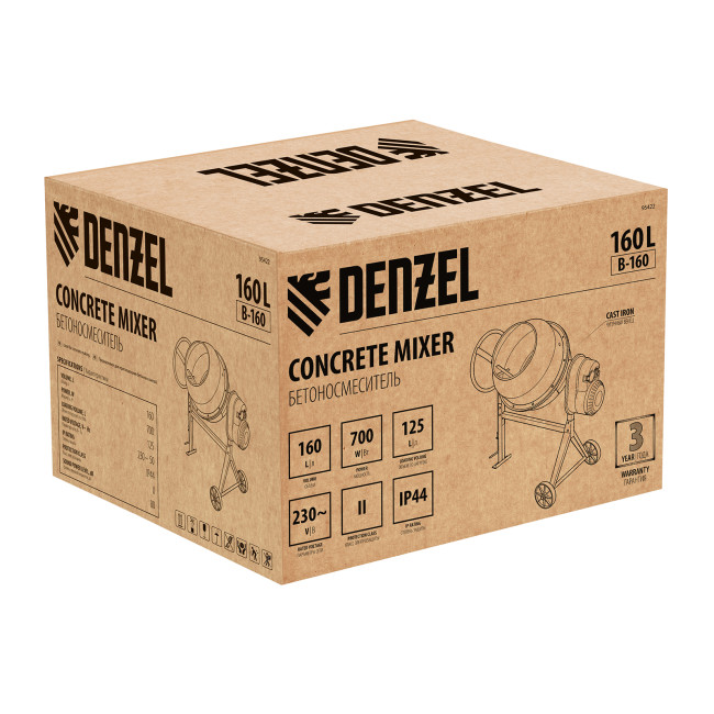 Бетоносмеситель B-160, 700 Вт, 160 л Denzel в Казани